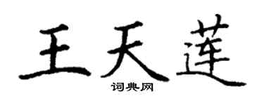 丁谦王天莲楷书个性签名怎么写