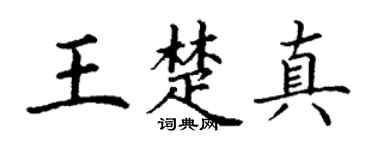 丁谦王楚真楷书个性签名怎么写