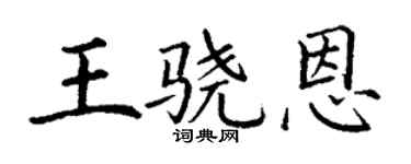 丁谦王骁恩楷书个性签名怎么写