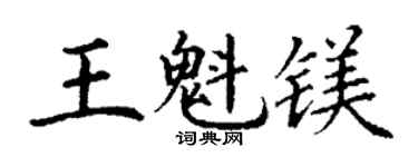 丁谦王魁镁楷书个性签名怎么写