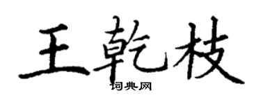 丁谦王乾枝楷书个性签名怎么写