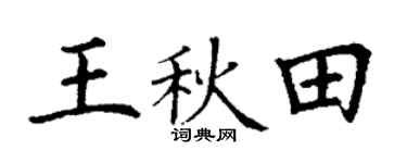 丁谦王秋田楷书个性签名怎么写