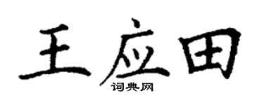 丁谦王应田楷书个性签名怎么写