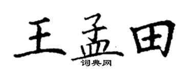 丁谦王孟田楷书个性签名怎么写