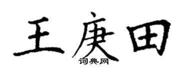 丁谦王庚田楷书个性签名怎么写