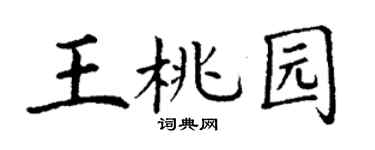 丁谦王桃园楷书个性签名怎么写