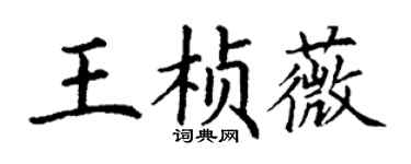 丁谦王桢薇楷书个性签名怎么写