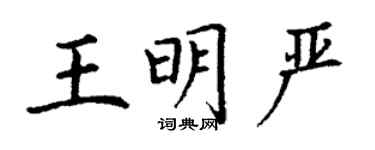 丁谦王明严楷书个性签名怎么写