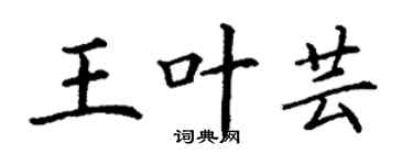 丁谦王叶芸楷书个性签名怎么写