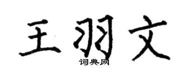 何伯昌王羽文楷书个性签名怎么写