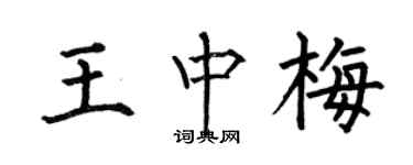 何伯昌王中梅楷书个性签名怎么写