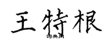 何伯昌王特根楷书个性签名怎么写