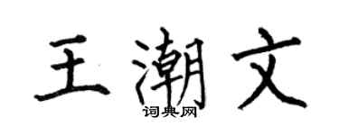 何伯昌王潮文楷书个性签名怎么写