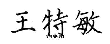 何伯昌王特敏楷书个性签名怎么写