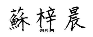 何伯昌苏梓晨楷书个性签名怎么写