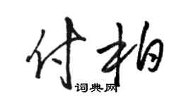 骆恒光付柏草书个性签名怎么写