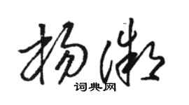 骆恒光杨微草书个性签名怎么写