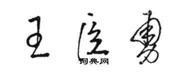 骆恒光王臣勇草书个性签名怎么写