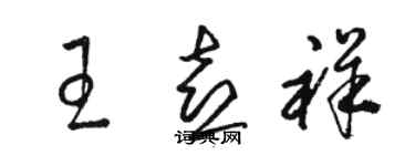 骆恒光王喜祥草书个性签名怎么写