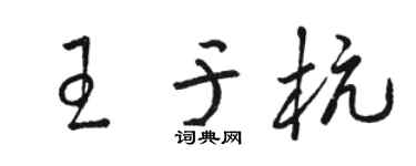 骆恒光王于杭草书个性签名怎么写