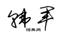 朱锡荣韩军草书个性签名怎么写