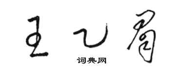 骆恒光王乙眉草书个性签名怎么写