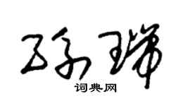 朱锡荣孙瑞草书个性签名怎么写