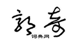 朱锡荣郭奇草书个性签名怎么写