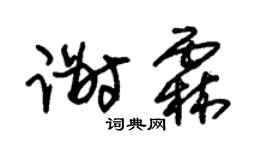 朱锡荣谢霖草书个性签名怎么写