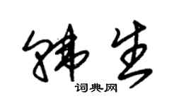 朱锡荣韩生草书个性签名怎么写