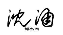 朱锡荣沈涌草书个性签名怎么写