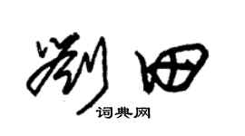 朱锡荣刘田草书个性签名怎么写