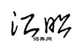 朱锡荣江昭草书个性签名怎么写