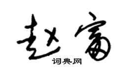 朱锡荣赵富草书个性签名怎么写