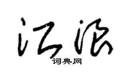 朱锡荣江浪草书个性签名怎么写