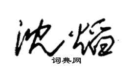 朱锡荣沈焰草书个性签名怎么写