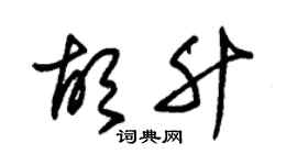 朱锡荣胡升草书个性签名怎么写