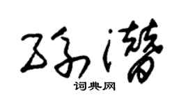 朱锡荣孙潜草书个性签名怎么写