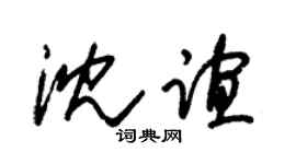 朱锡荣沈谊草书个性签名怎么写