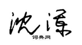 朱锡荣沈澜草书个性签名怎么写