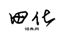 朱锡荣田化草书个性签名怎么写