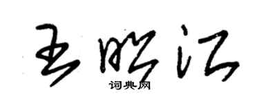 朱锡荣王昭江草书个性签名怎么写