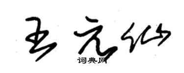 朱锡荣王元仙草书个性签名怎么写