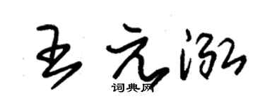 朱锡荣王元泓草书个性签名怎么写