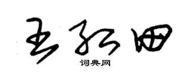 朱锡荣王红田草书个性签名怎么写