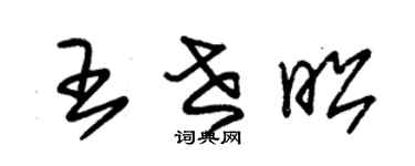 朱锡荣王世昭草书个性签名怎么写