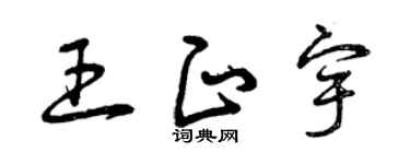 曾庆福王正宇草书个性签名怎么写