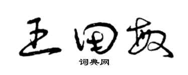 曾庆福王田敏草书个性签名怎么写