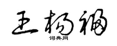 曾庆福王杨福草书个性签名怎么写