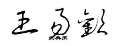 曾庆福王易欢草书个性签名怎么写